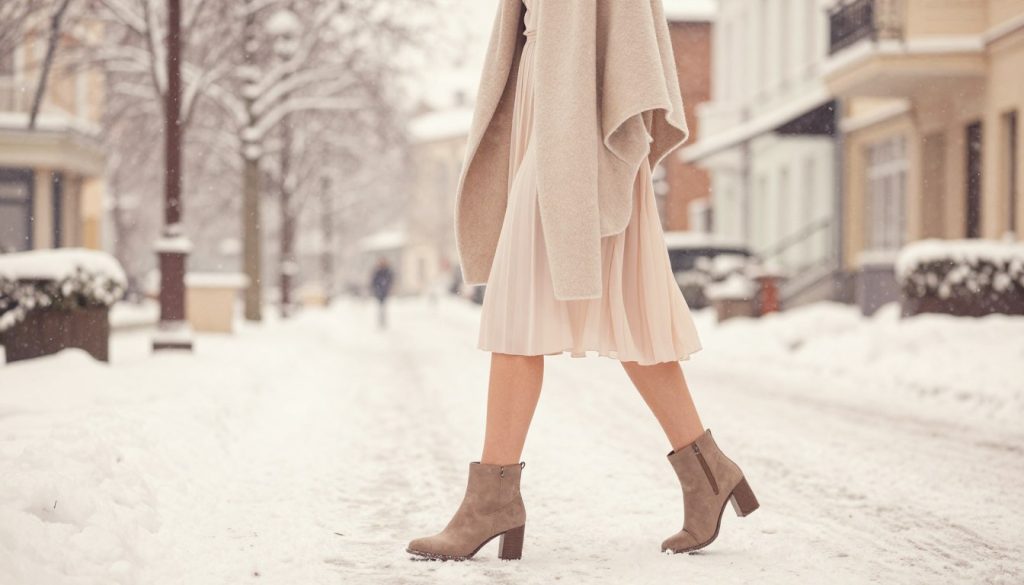 como combinar bota de cano curto com vestido no inverno