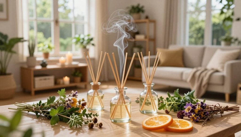 truques para manter a casa cheirosa com difusores naturais